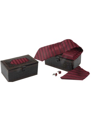 Maroon Majesty Tie, Cufflink & Pocket Square Set